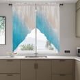 thumbnail image 4 of Summer Beaches Swag Valances for Windows 2 Pack Casual Oceans Artistic Sea Waves Coastal Landscape Swag Kitchen Curtains 36 Inches Long Rod Pocket Short Window Treatment for Kitchen Bathroom 28"x36", 4 of 9