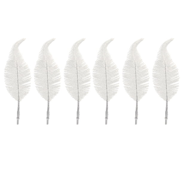 Matsuzay Adorno de plumas de Navidad de plástico de 6 piezas, adorno extraíble para fiestas en la sala de estar, accesorios de decoración para Kits de decoración para fiestas Blanco Matsuzay HA002320-04