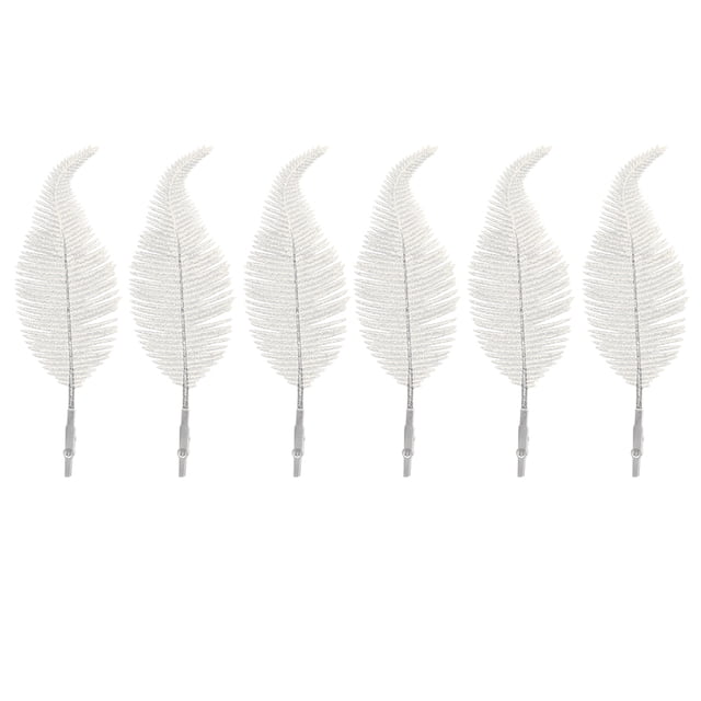 Toystoory Adorno de plumas de Navidad de plástico de 6 piezas, adorno extraíble para fiestas en la sala de estar, accesorios de decoración para Kits de decoración para fiestas Blanco Toystoory HA002320-04
