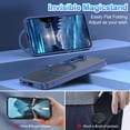 thumbnail image 3 of CASEFIV for Samsung Galaxy S25 Case,with Magnetic Invisible Stand [Military Drop Protection] [Compatible with MagSafe] Shockproof Slim Translucent Anti-Slip,Blue, 3 of 7