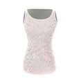 thumbnail image 4 of Ruimatai Women's Sequin Patchwork Tank Top Slim Fit Round Neck Fashionable Sleeveless Blouse Casual Party Wear, 4 of 6