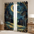 thumbnail image 2 of Homewish Retro Plants Tree Black Out Curtains For Teens Female Girls,Starry Sky Curtains Pack of 2 (42x63 Each),Bohemian Theme Bedroom Curtains,Exotic Style Room Decor, 2 of 6