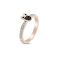 thumbnail image 2 of 1/10 Carat CTTW Round Cut Black And White Natural Diamond Owl Ring In 14K Rose Gold Over Sterling Silver (0.10 Cttw, I2-I3 Clarity), 2 of 3