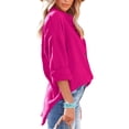 thumbnail image 4 of hirigin Women Shirt Long Sleeve Turn-down Collar Button-down Solid Tops for Casual Daily, 4 of 6