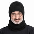thumbnail image 2 of Unisex Fleece-Lined Winter Beanie with Earflaps, Elastic Knitted Hat + Neck Warmer Two-Piece Set for Cold Weather, 2 of 9
