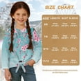 thumbnail image 7 of Xoenoiee Blue Cherry Blossom Print Crop Top for Girls Lightweight Long Sleeve Tie Front Blouse Loose Fit Y2K Tee Sheer T-Shirt for School Sport, 9-10 Year, 7 of 7