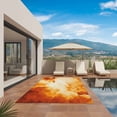 thumbnail image 3 of Burnt Orange Ombre Clouds Outdoor Rug for Patio/Deck/Porch, Non-Slip Large Area Rug 5 x 7 Ft, Modern Abstract Gradient Cloud Indoor Outdoor Rugs Washable Area Rugs, Camping Rug Carpet Runner, 3 of 8
