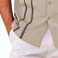 thumbnail image 6 of SHTXOZHI Men's Cuban Guayabera Shirt Short Sleeve Button Down Plus Size Shirts Wedding Summer Beach Tops, 6 of 6