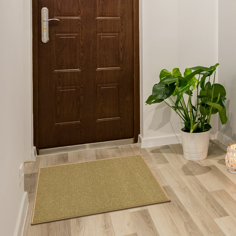 Ottomanson Ottohome Non-Slip Rubberback Modern Solid 2x3 Indoor Area Rug/Entryway Mat, 2'3 inch x 3', Gray