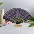 thumbnail image 4 of Unique Bargains Beautiful Sequins Folding Fan 1 Pc Purple, 4 of 5