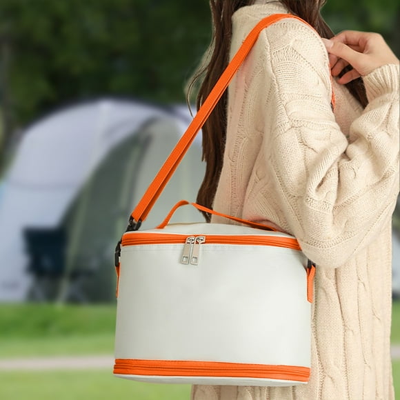 Nilvkv Lunch Bag Insulated Large Lunch Box with Adjus Able Shoulder Strap for Picnic Boating Beach Fishing Work(9.84x5.51x7.87in)