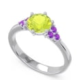 thumbnail image 2 of 2.15 Carat Round Cut Peridot & Amethyst Gemstone Beautiful Anniversary Ring for Ladies Solid 14K White Gold Size 10.5 by Diamond-Capitals, 2 of 7