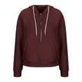 thumbnail image 4 of Qulqfy Womens Workout Hoodies Half Zipper Fall 2025 Embossed Cute Wine Sweatshirts Women's Fancy Tops XL, 4 of 6