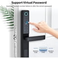 thumbnail image 3 of Waterproof Keyless Fingerprint Digital Push Pull Fingerprint Smart Door Lock for Glass Sliding or Wooden Home Door, 3 of 5