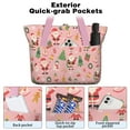 thumbnail image 2 of Tote Bag for Women - Pink Christmas Santa Pattern Shoulder Bag - Large Utility Work Duffle Bag with Zipper Handbag for Travel, Work, Sprots, 2 of 5