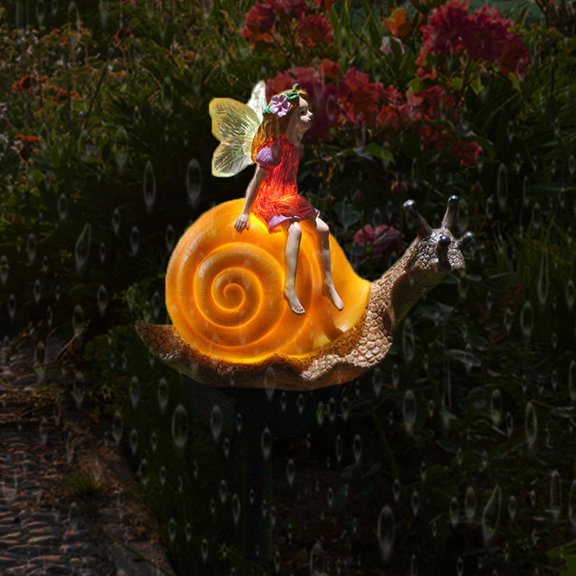 FRCOLOR Outdoor Flower Fairy Light Solar Light Garden Solar Light Flower Fairy Snail Light for Yard