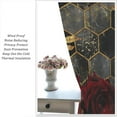 thumbnail image 5 of Red Rose Marble Curtains, Gold Red Rose Flower Window Treatments Rustic Retro Golden Leaves Marble Hexagon Texture Blackout Drapes for Bedroom Kitchen Living Room W52xL84in, 5 of 6