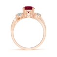 thumbnail image 2 of ANGARA Natural 1.4 ct Ruby and Diamond Twisted Vine Ring in 14K Rose Gold for Women (Size-7mm) | July Birthstone, Birthday, Anniversary, Jewelry Gift for Women | Natural Ruby Ring, 2 of 13