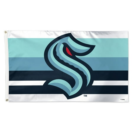 WinCraft Seattle Kraken 3 x 5 Logo Stripe Deluxe Single-Sided Flag