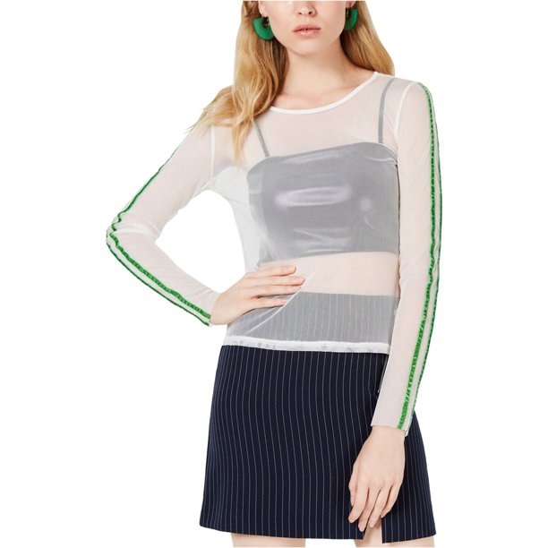 Project 28 Blusa de malla para mujer, blanca, mediana