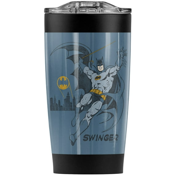 Batman Swinging Stainless Steel Tumbler 20 oz Coffee Travel Mug/Cup, Vacuum Insulated & Double Wall with Leakproof Sliding Lid | Great for Hot Drinks and Cold Beverages