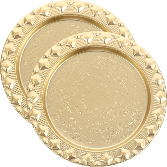 LOLIPPYY 2Pcs Elegant Golden Candle Holder Plates for Pillar Candles Home Decor