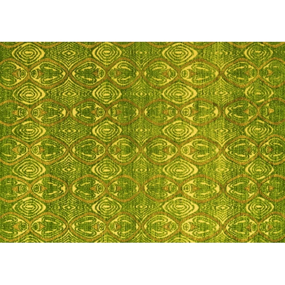Ahgly Company Indoor Rectangle Abstract Yellow Modern Area Rugs, 2' x 5'