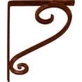 thumbnail image 3 of Ekena Millwork 2"W x 10"D x 12"H Edwards Wrought Iron Bracket, (Triple center brace), Antiqued Copper, 3 of 10