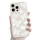 thumbnail image 1 of Funda de teléfono MZELQ para iPhone 16 Pro de silicona con forma de mariposa blanca, 1 of 6