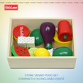 thumbnail image 4 of Kidzlane Wooden Vegan Food Set with Storage Crate | Wooden Play Food Kitchen Toy | 20 Piece Set!, 4 of 6