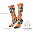 thumbnail image 4 of Fuzoiu Autumn Pumpkins Gingham Print Adult Stockings,Crew Socks,Unisex Fashion Socks, Casual Sports Socks,Comfortable Crew Socks for Everyday Wear and Sports, 4 of 6