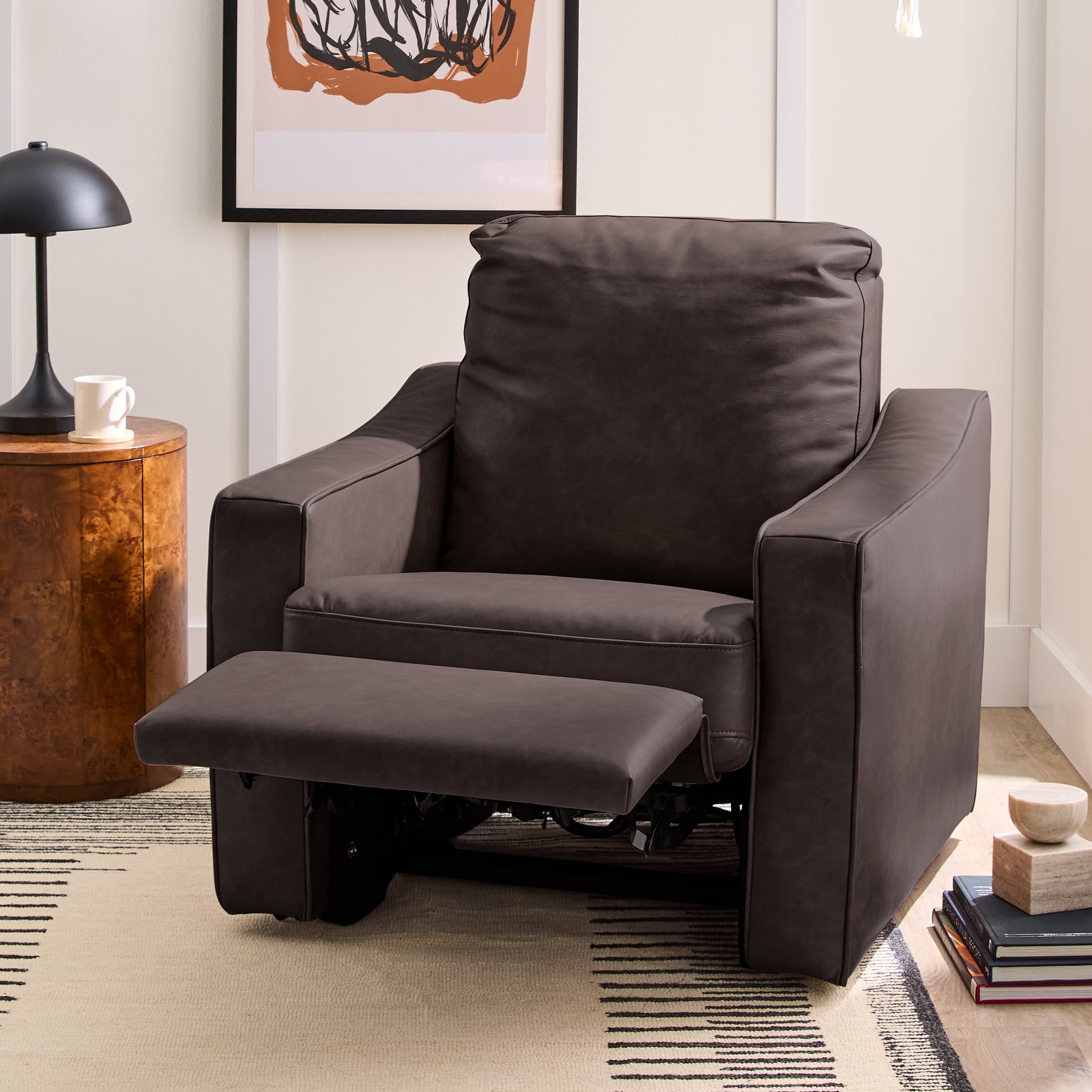 Better Homes & Gardens Allen Power Recliner, Dark Espresso Faux Leather