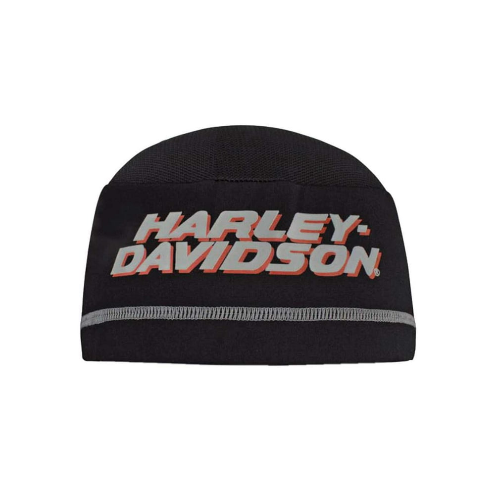 HarleyDavidson Men's Printed HD Script Mesh 2Panel Skull Cap Black