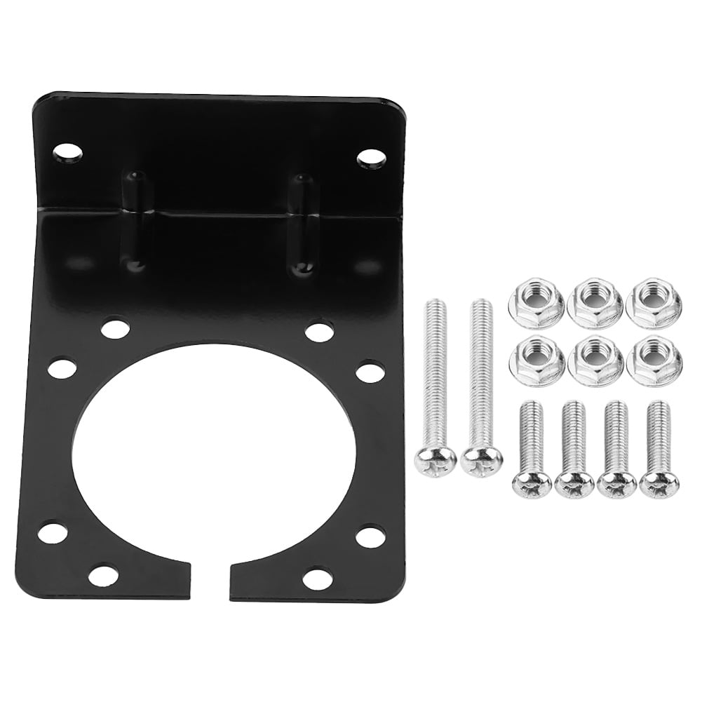 Connector Socket Mounting Bracket Acouto Black Metal Mounting Bracket Holder for 7 Pin Caravan Towing Trailer Connector Plug Socket