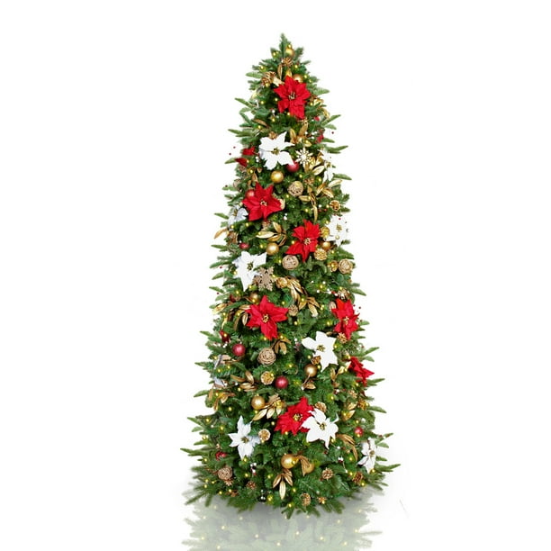 5.5 Ft Historic PreDecorated and PreLit Easy Setup Christmas Tree