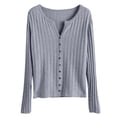 thumbnail image 3 of Light Weight Cardigan Women Women's Knitted Cardigan Coat Sweater Slim Long Sleeved Thin Top Light Cardigans for Women Grey XXL, 3 of 3