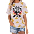 thumbnail image 2 of Lilgiuy 101 Days of School Shirt for Women Casual Solid Color Cute Teacher Graphic Short Sleeve Loose Soft Tshirt School Days Tee Tops for Take Photos (Gold,S), 2 of 5
