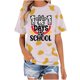 thumbnail image 1 of Mujeres de Verano de Manga Corta de Cuello Redondo Impreso Regular Sexy, Blusa Casual de Poliéster para Fiesta, Diario Y Toda la Temporada, 1 of 5