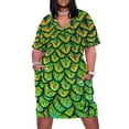 thumbnail image 2 of Hermoso vestido de bolsillo suelto con plumas de pavo real, vestido sensual para mujer, vestido largo de verano para mujer., 2 of 7