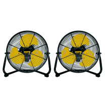 HiCFM 2 Pack 12 Inch Portable Floor Fan, 3 Speed Metal Industrial Shop Fans with 110° Tilt, 1400 CFM High Velocity Heavy Duty Fan, for Home, Garage, Workshop