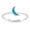Blue Simulated Opal, variant on Blue Simulated Opal Crescent Moon Ring Sterling Siver Size 5