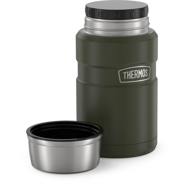 Thermos 24 oz. Granite Black Stainless Steel Food Jar with Spoon