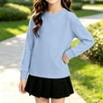 thumbnail image 2 of Kids' Sweatshirt Crewneck Long Sleeve Casual Pullover Basic Comfortable Classic Solid Color Preppy Fall Top, 2 of 5
