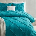 thumbnail image 6 of SHCKE 3 pieces Soft Pinch Pleat Duvet Cover Set Comforter Set All Season Pintuck Style, King, Queen, Twin Size, Pinch Pleat Pintuck Style Bed Cover, 6 of 8