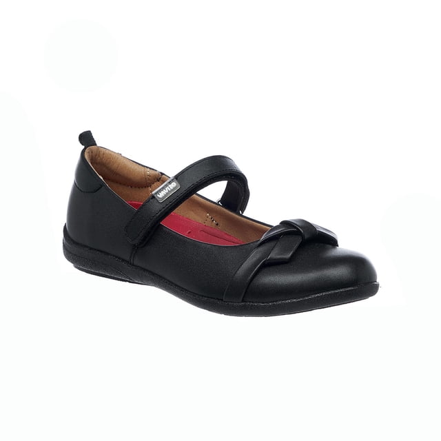 Zapato Vavito Escolar Niña Moda Casual Cómodo Piel Negro Moño Frontal Suela Ligera 005A5S negro 18 VAVITO 005A5S