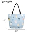 thumbnail image 5 of FORMRS Womens Canvas Tote Bag with Zipper Inner Pocket Shoulder Handbag, Blue Rabbits, 5 of 7