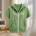 thumbnail image 4 of Mifsaly Girls Short Sleeve Hoodie Zip Up Lightweight Hooded Sweatshirt with Pockets Cozy Comfortable Back to School Casual Everyday Playwear, 4 of 5