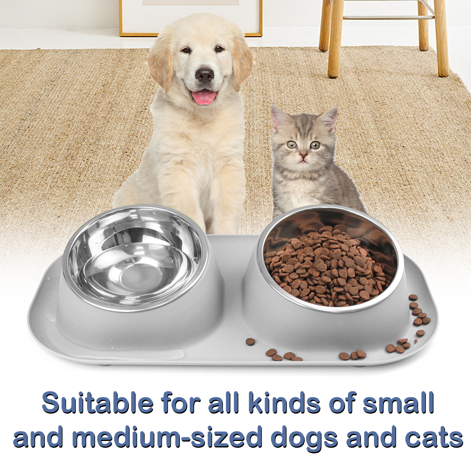 Ptlom Elevated Stainless Steel Pet Bowl with Stand photo 8