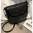 thumbnail image 4 of CoCopeaunts Women\‘s Fringed Crossbody Bag Punk Style Studs Rivet Shoulder Handbag Small Leather Evening Clutch Bag Purse, 4 of 7