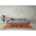 thumbnail image 3 of Ahgly Company Indoor Round Oriental Orange Industrial Area Rugs, 4' Round, 3 of 4